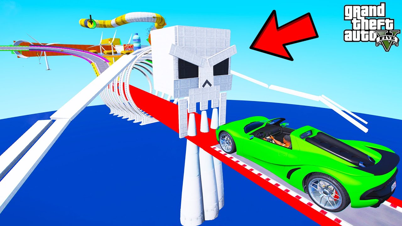 FRANKLIN TRIED SKELETON PARKOUR RAMP CHALLENGE IN GTA 5 | SHINCHAN and CHOP