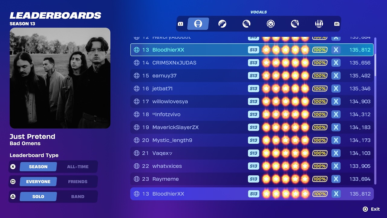 Fortnite Festival S13 - Just Pretend Flawless Vocals Expert Mode