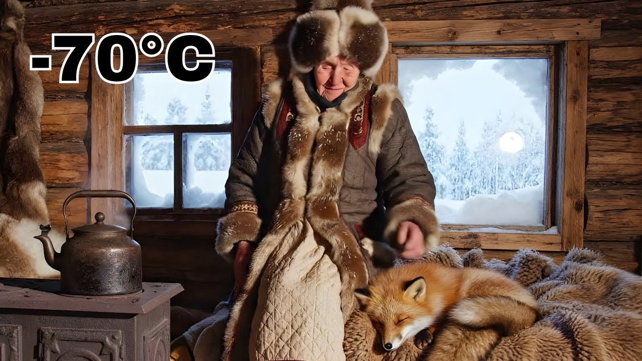 Life at –70°C ❄️ | An Elderly Woman & a Fox in a Frozen Cabin