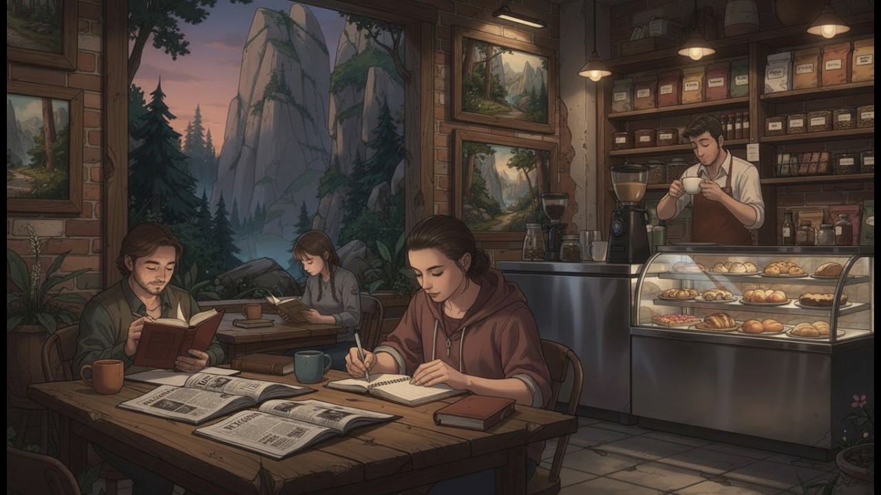 Late Night Fantasy Coffee Shop ☕✨ | 1 Hour Lofi for Studying