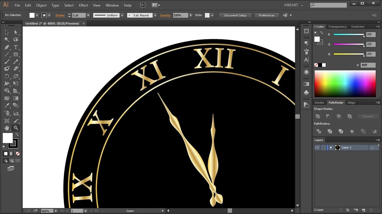 Как нарисовать часы в Adobe Illustrator