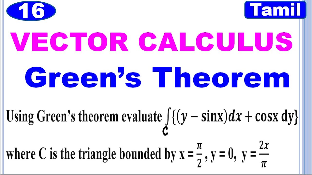 MA3452 | VCCF | Unit 1 | Vector Calculus | Green's Theorem |Problem Based on  Green's Theorem |Tamil