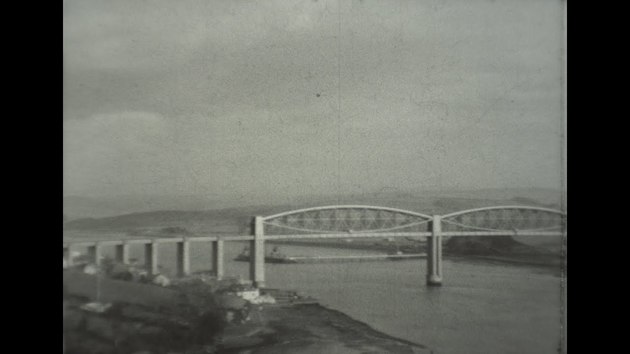 Royal Albert Bridge and Saltash England 1940/'50s old cine film