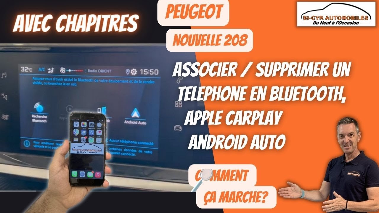 Peugeot 208, 2008 Associer & supprimer téléphone, Carplay & Android auto…Guide complet Bluetooth