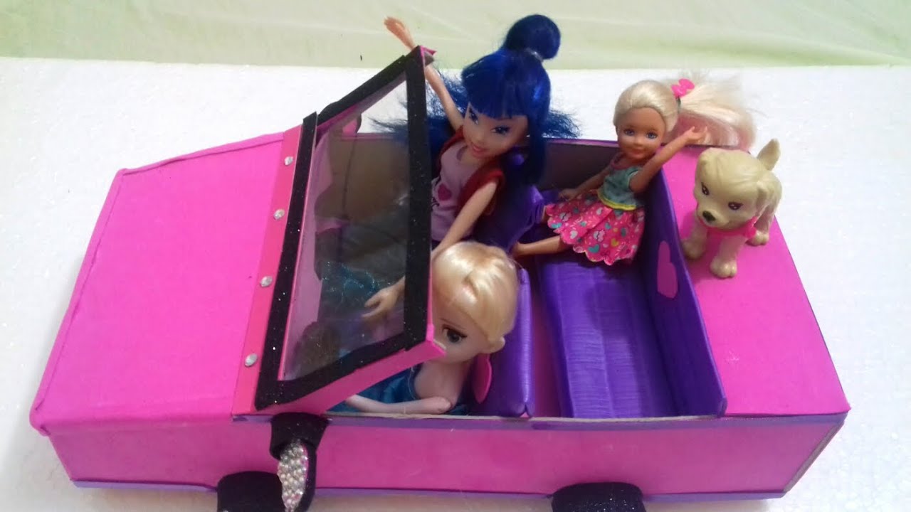 Como fazer CARRO para bonecas BARBIE,MONSTER HIGH,EVER A.H ETC.