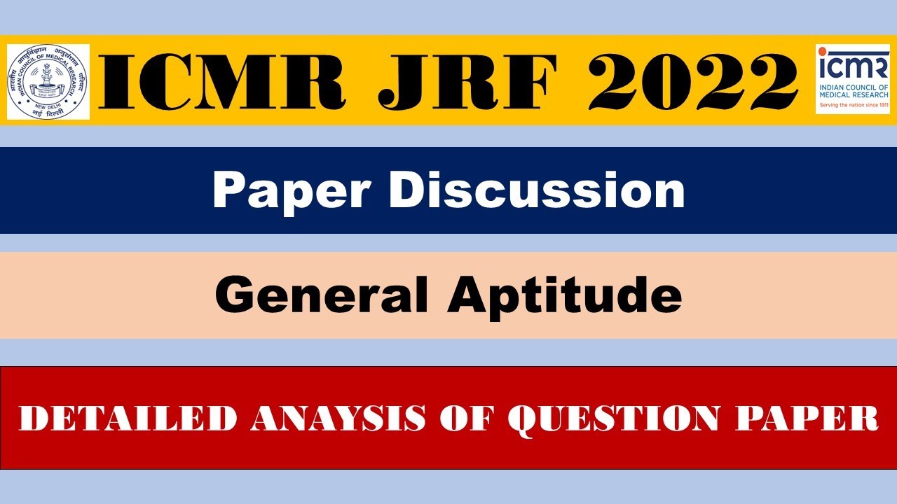 ICMR JRF 2022 SOLVED QUESTION PAPER DISCUSSION | ICMR JRF 2022 DETAILED ANALYSIS