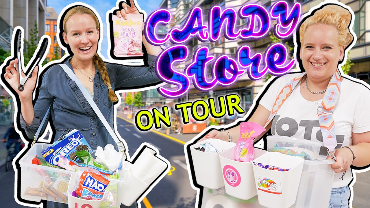 CANDY STORE ON TOUR Eva & Kathi verkaufen Süßigkeiten an die Crew! Leckere Sachen aus dem Bauchladen