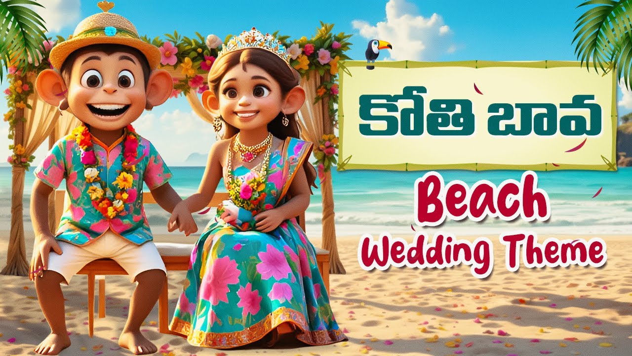 Kothi Bava | Beach Wedding Theme | కోతి బావ కు పెళ్ళంట | #TeluguRhymes | #KothiBava Song |Bommarillu