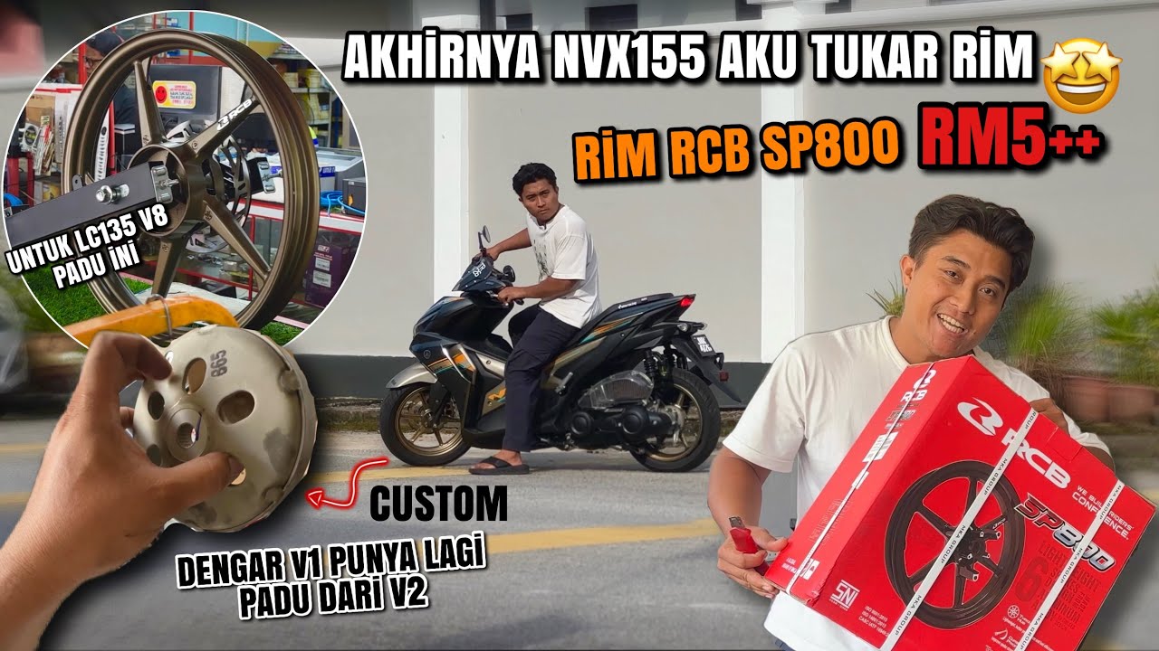 PADU rim ini MASUK DEKAT LC135 v8 | NVX155 aku masuk Rim RCB SP800 ringan GILA!!