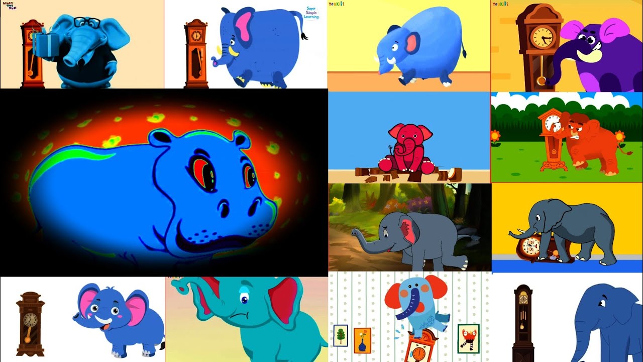 Hickory dickory dock ✨hippo vs. dino vs elephant 🦛🦕🐘Effects tutorial ⏰