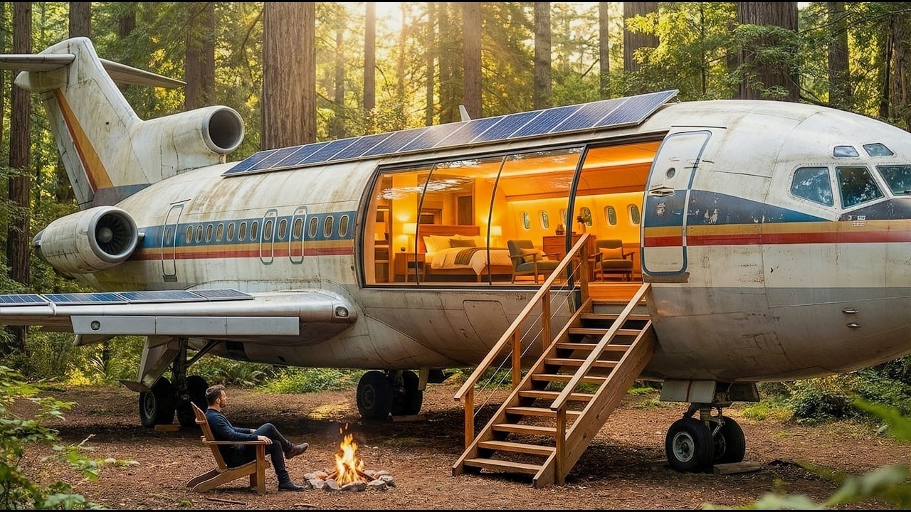 I Turned an Abandoned Airplane Into My Off-Grid Home (Silent Solo Build)