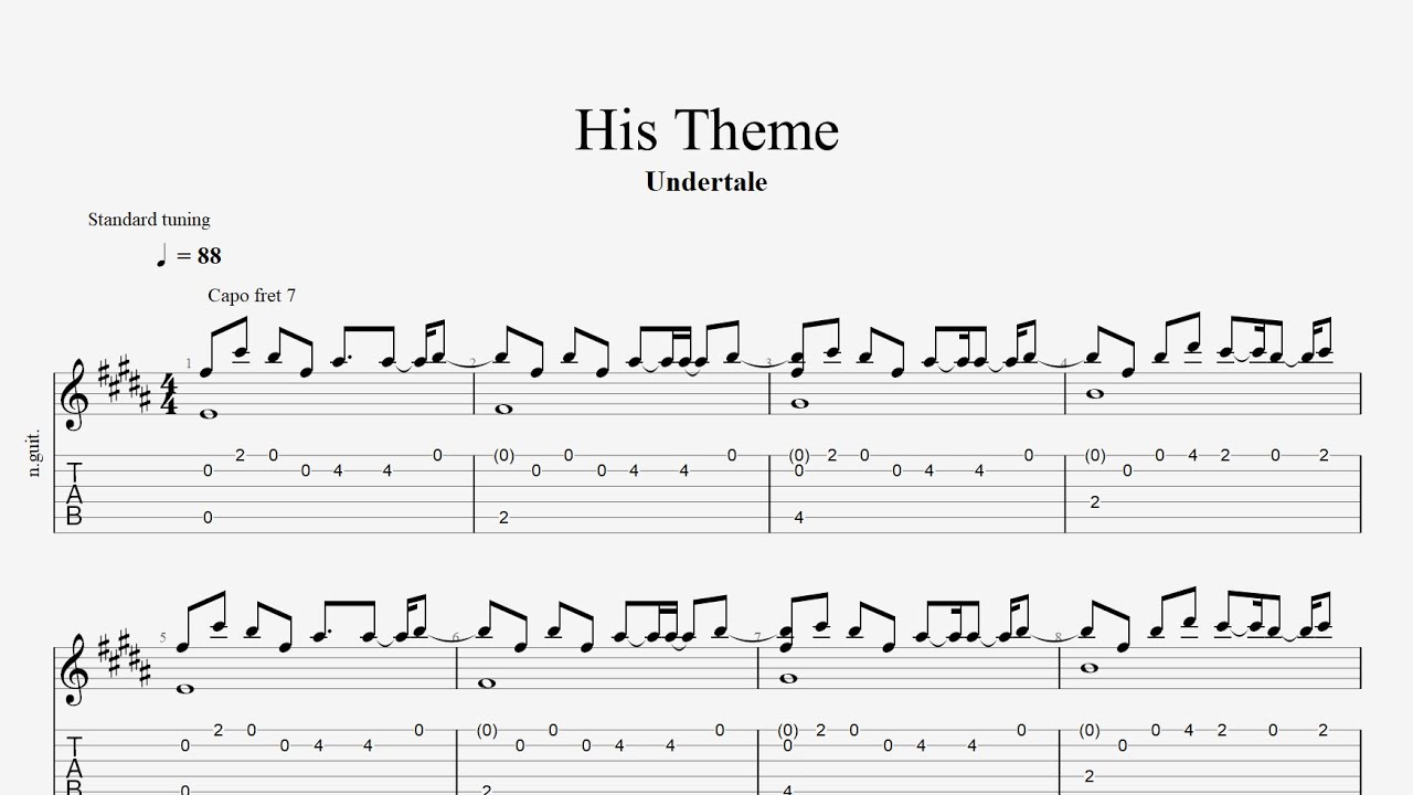 His Theme (tab) - Undertale