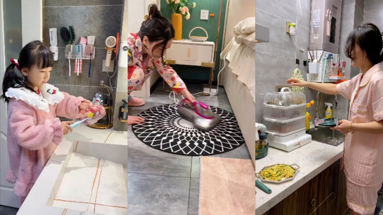What a perfect family! Doing chores together! #cleaning #house #gadgets