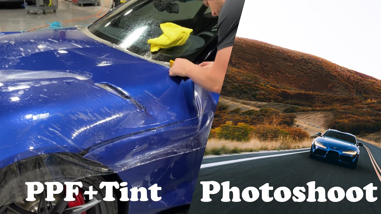 PPF + Tint & Photoshoot BTS! // A90 Stratosphere Blue Supra