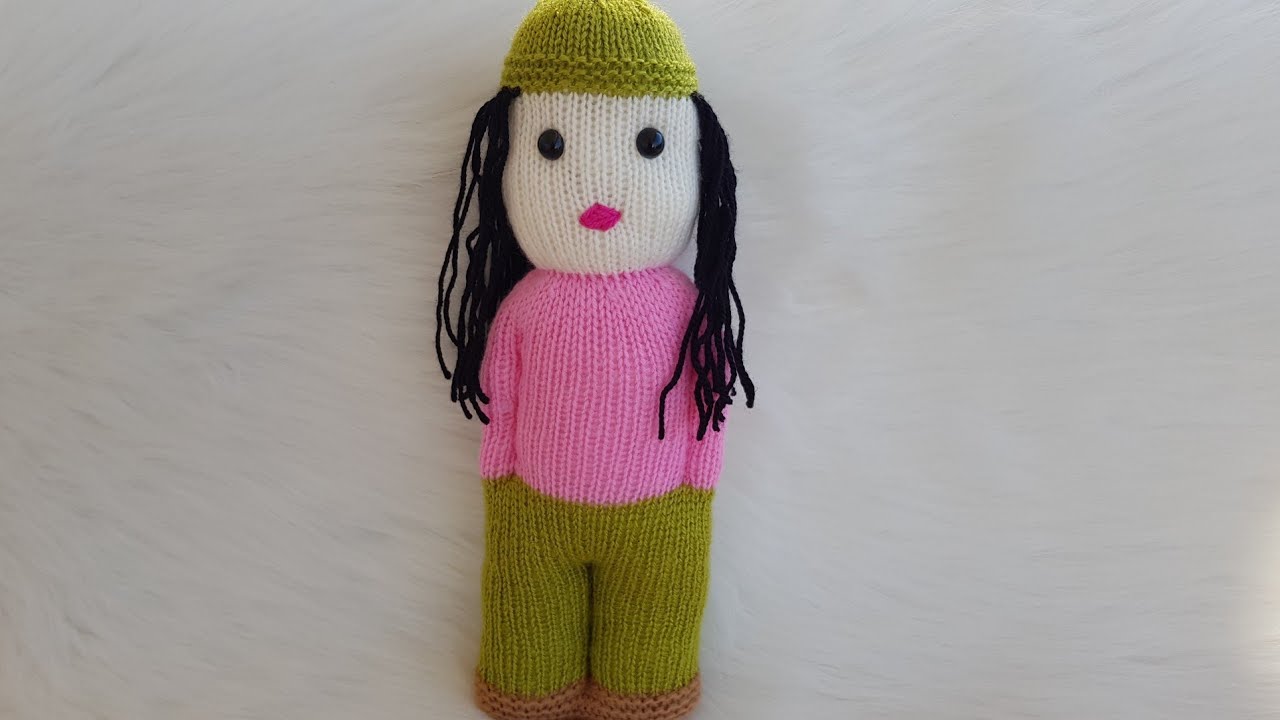 İKİ ŞİŞ TEK PARÇA ÇOK KOLAY OYUNCAK BEBEK YAPIMI - TWO KNITTING NEEDLE KNITTED TOY BABY MAKING
