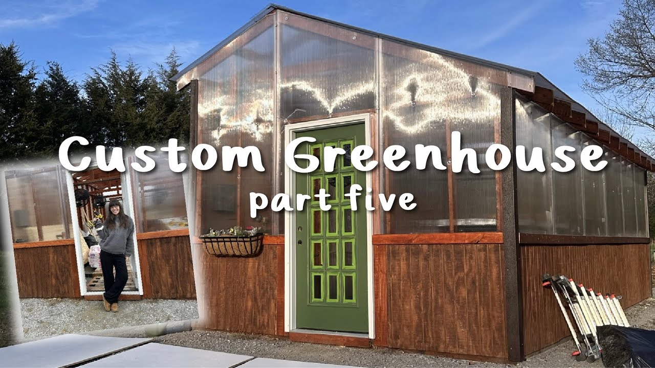 Building My Dream Greenhouse Part 5 | building benches, closing in walls & more!