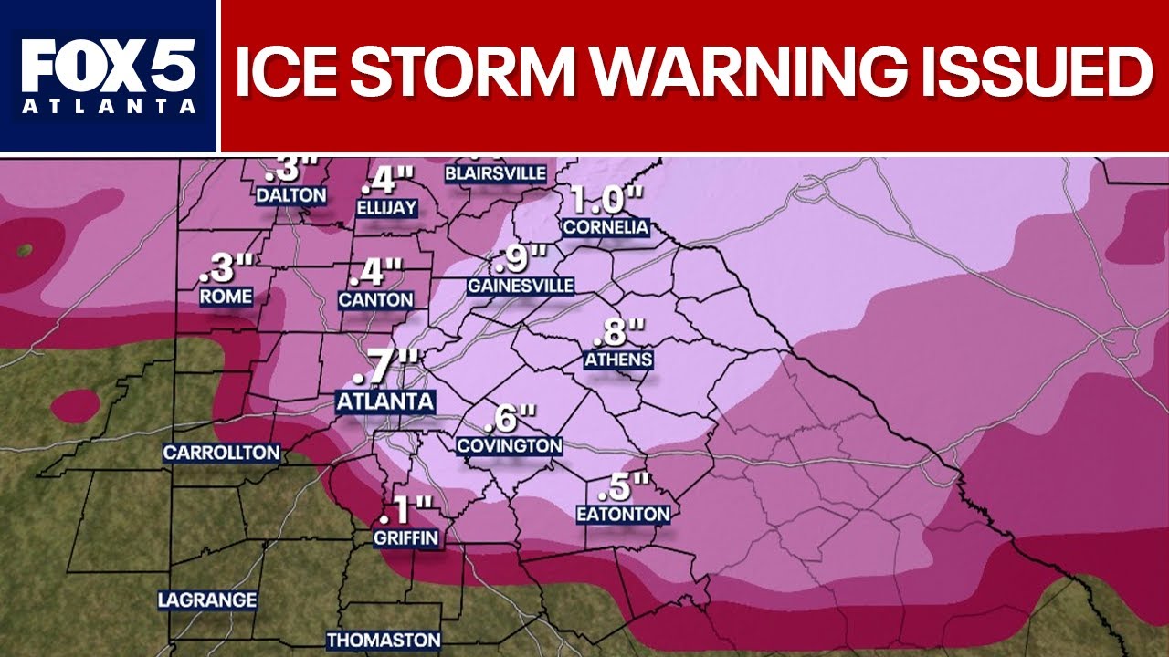 Ice Storm Warning issued ahead of Georgia winter storm | FOX 5 News