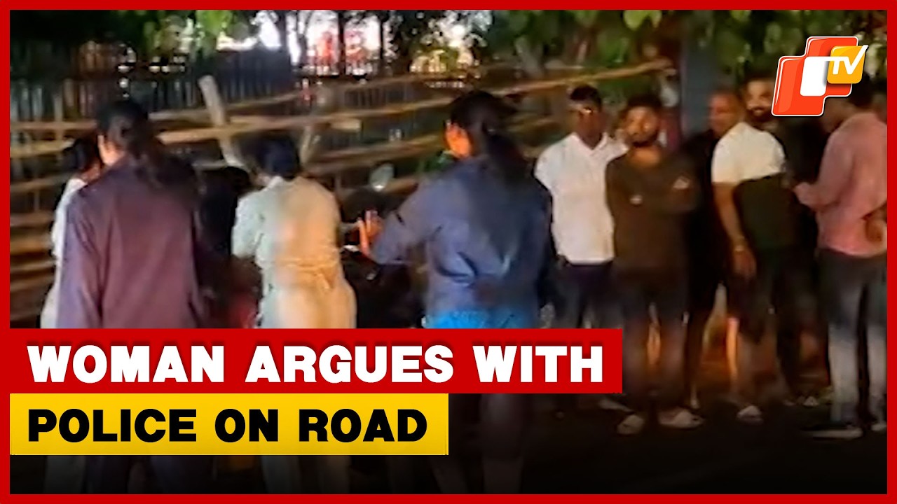 High Drama On Busy Bhubaneswar Road As Woman Argues With Police | OTV