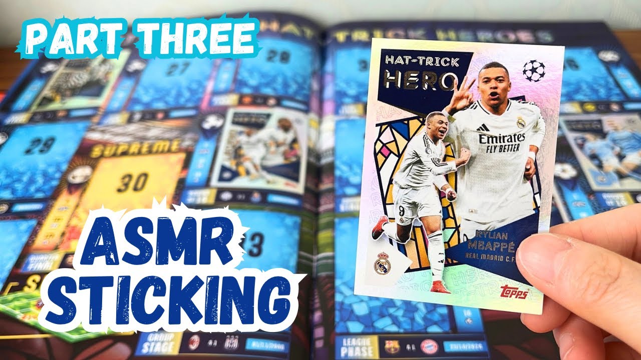 Sticking 2026 UEFA Champions League stickers to relax| ASMR football UCL sticking Part three