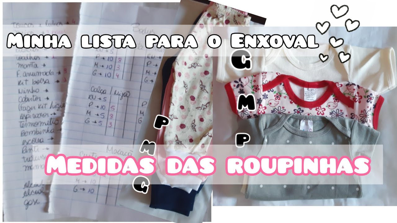 COMO ESTOU ORGANIZANDO OS TAMANHOS DAS ROUPINHA | MINHA LISTA PARA O ENXOVAL da Baby ARUNA ❤