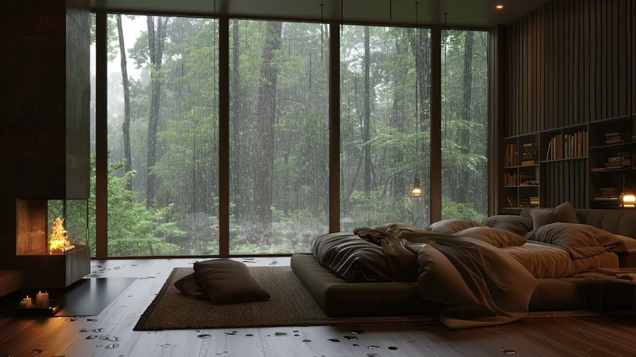 Top Sleep Sounds – Heavy Rain on Window & Distant Thunder for Restful Sleep | Nature Whisper