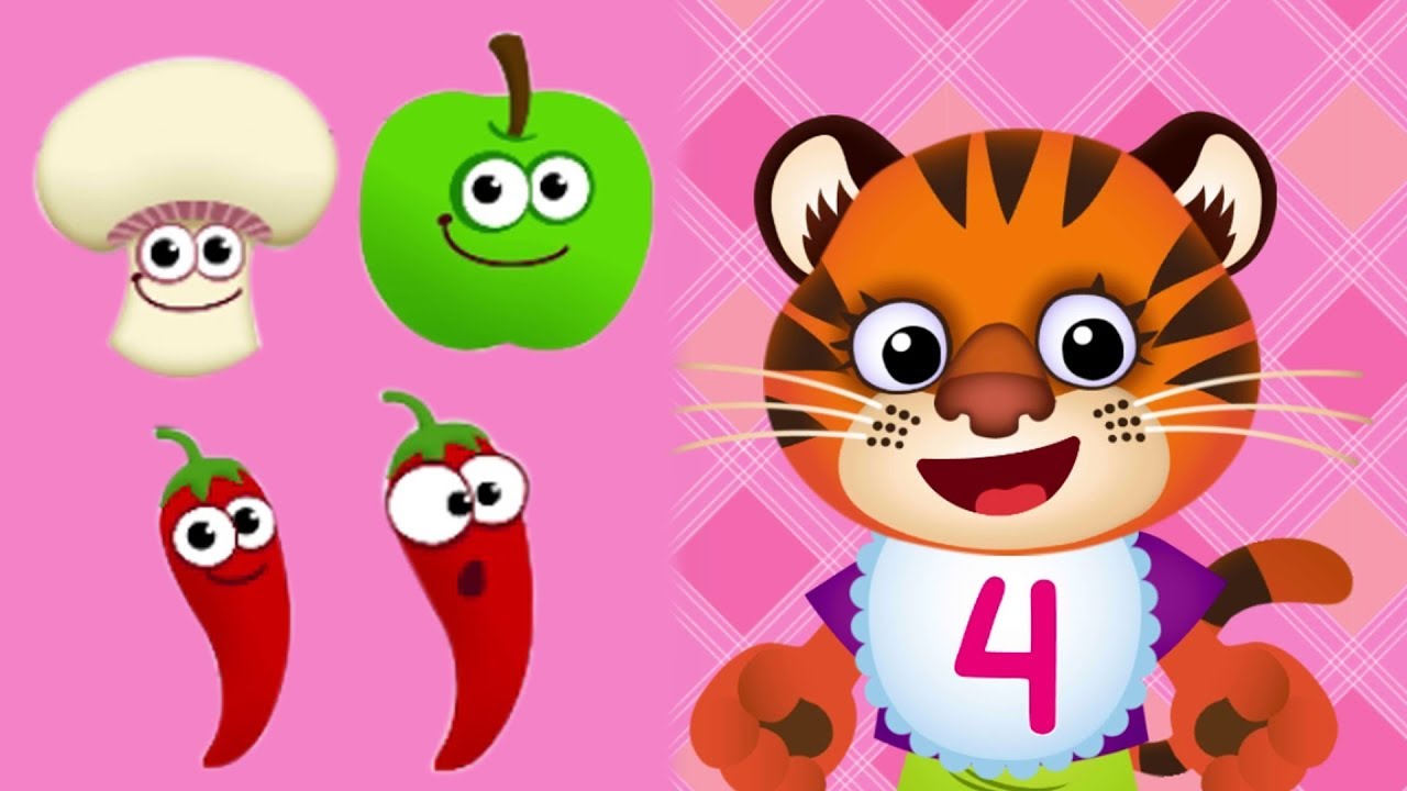 FUNNY FOOD 2 | COUNTING from 1 to 5 | Educational Games for Kids Toddlers | Kids School