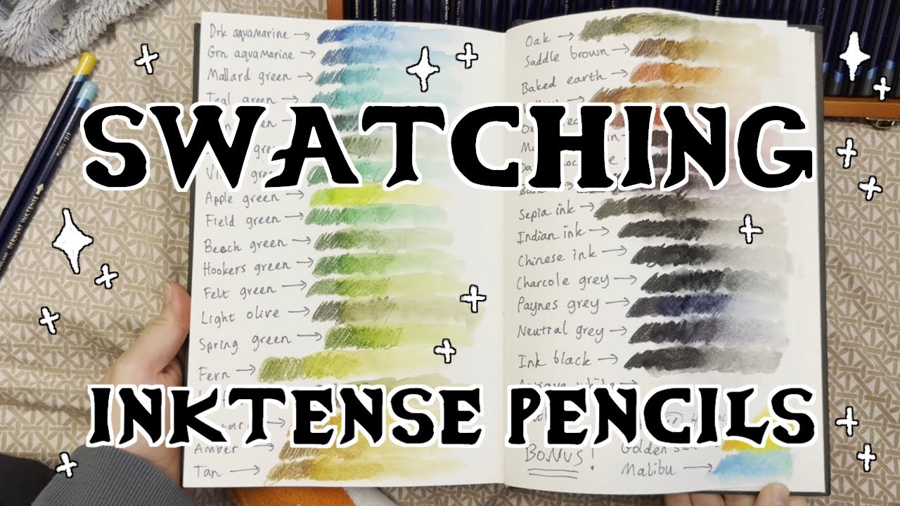 Colour swatching Derwent Inktense Pencil set! & New art supplies reveal!