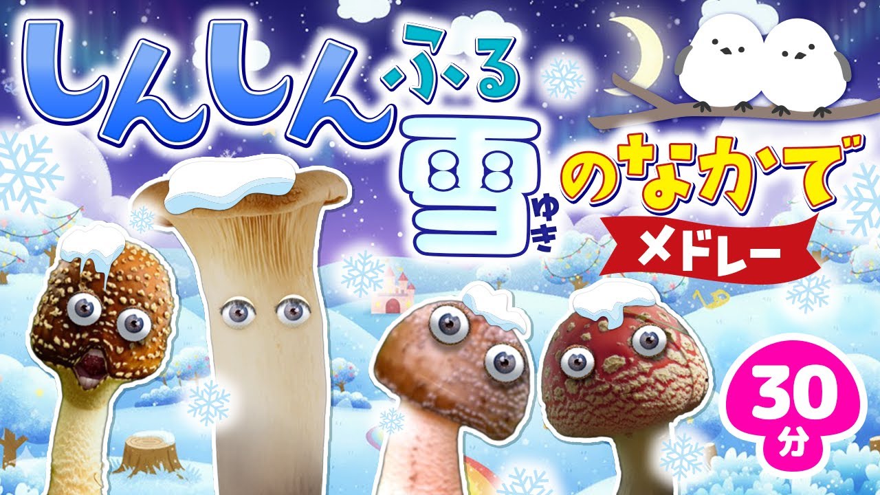 しんしんふる雪のなかでメドレー｜赤ちゃん泣き止む｜赤ちゃんが喜ぶうた｜童謡｜こどものうた｜知育アニメ