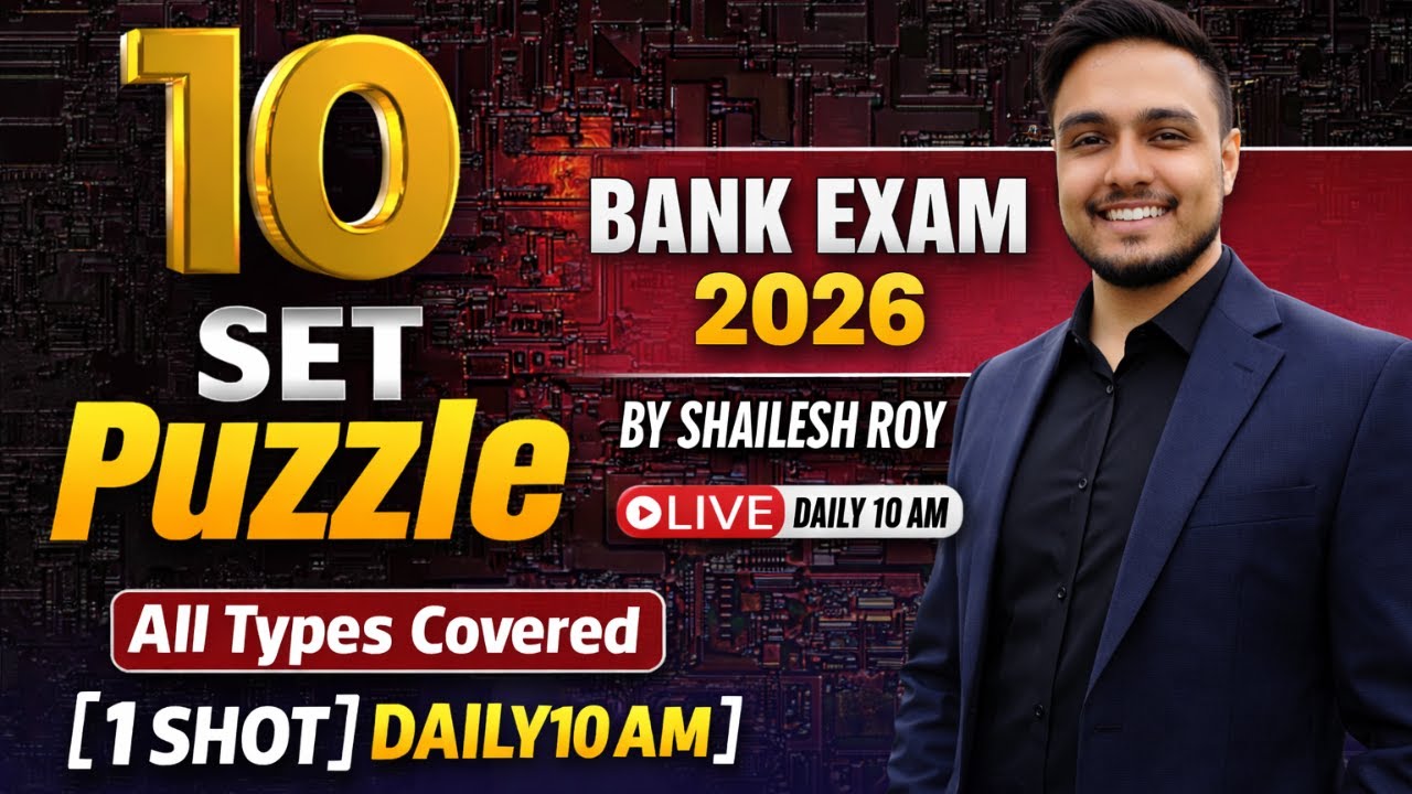 10 Puzzle Daily 8 PM | DAY- 38 | Bank Exam 2026|Shailesh Roy #sbi #ibps #puzzle #exam #rbiassistant