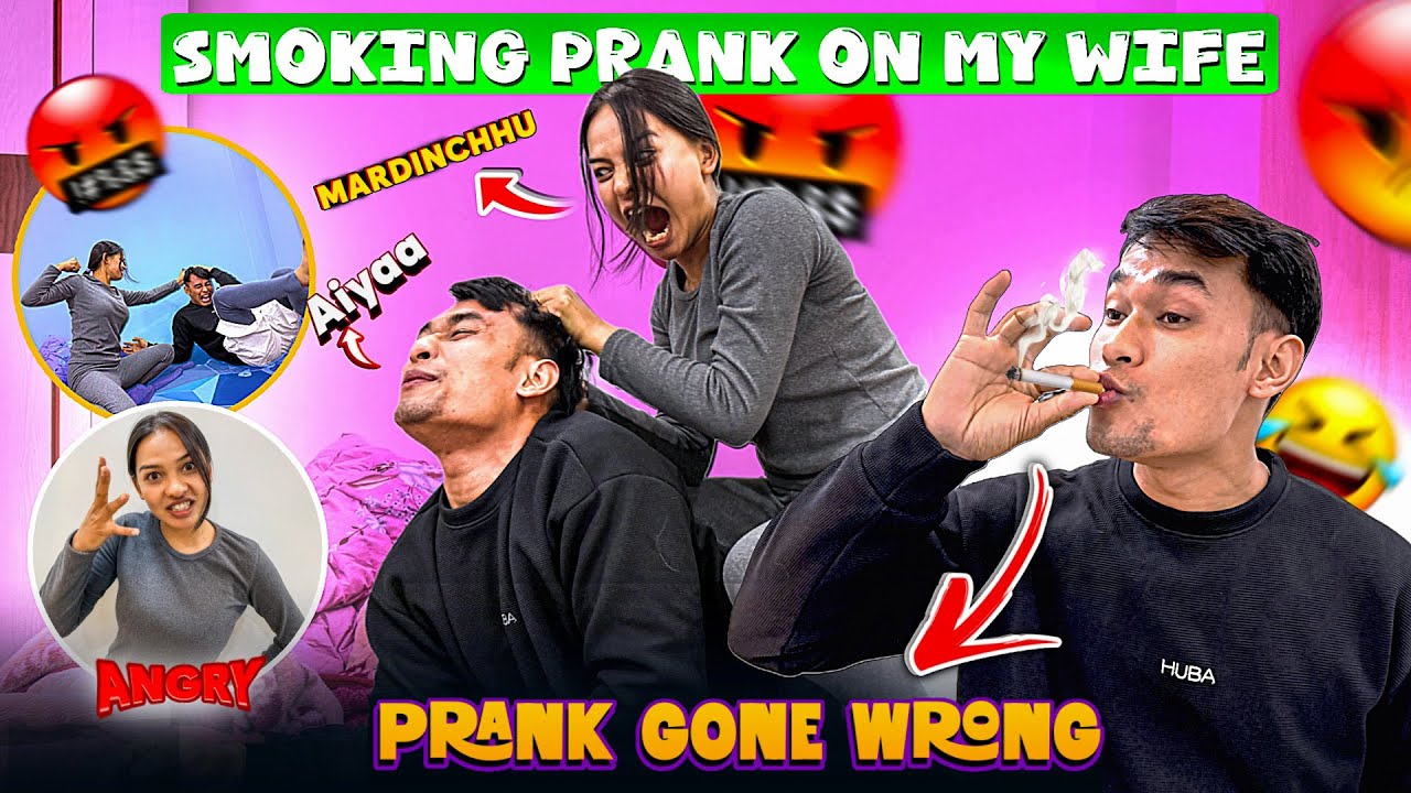 SMOKING PRANK ON DEEPA😂 मैले चुरोट खाको देखेर दीपा आगो भयो😡🔥|| PRANK GONE WRONG || JHANDAI MARIYO😁