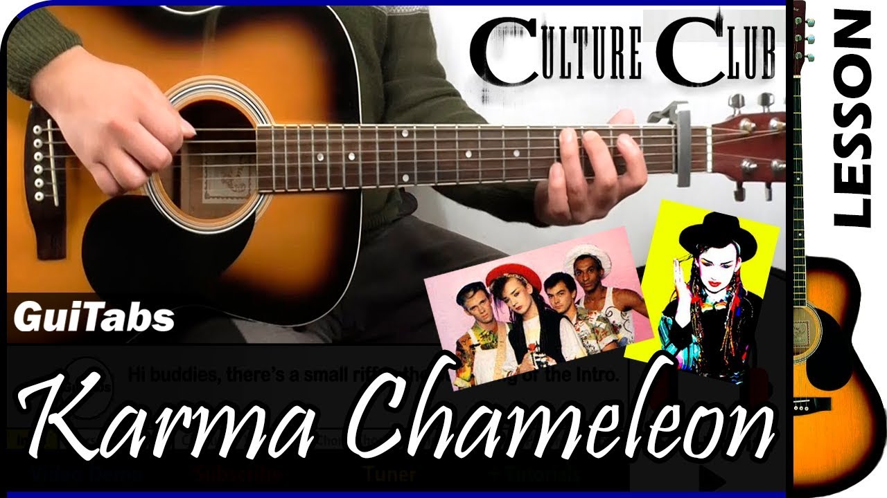 How to play KARMA CHAMELEON 🦎 - Culture Club / GUITAR Lesson 🎸 / GuiTabs N°147