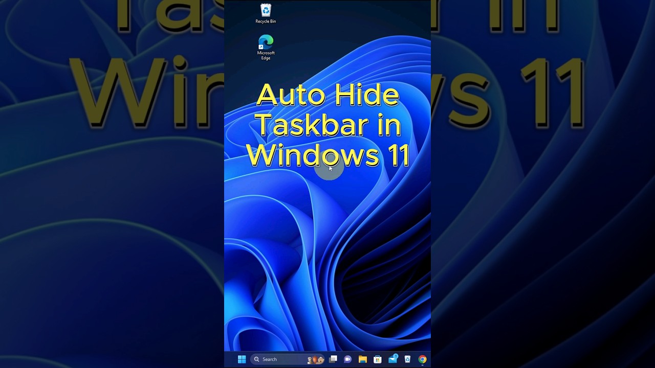 Auto Hide Taskbar in Windows 11