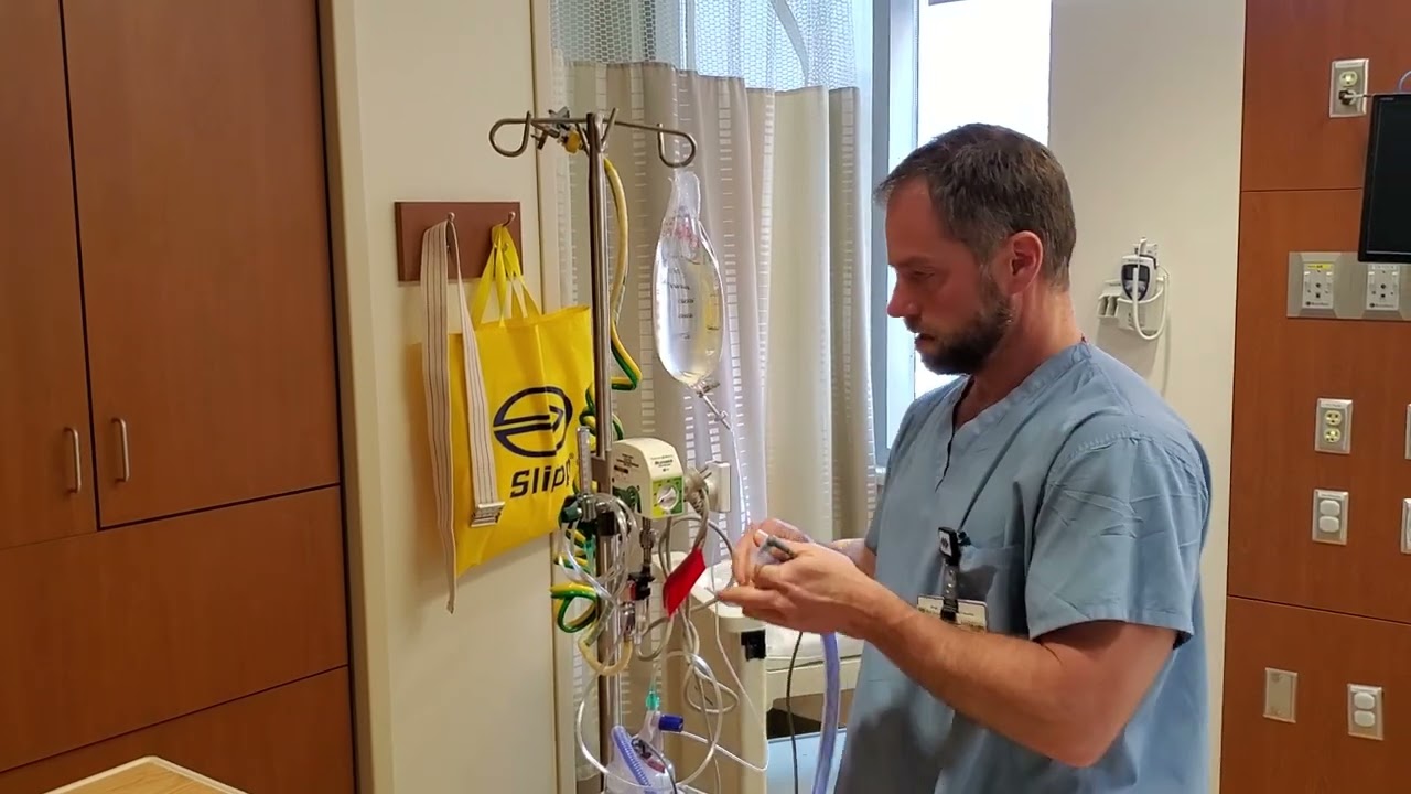 Infant high flow nasal cannula set up.