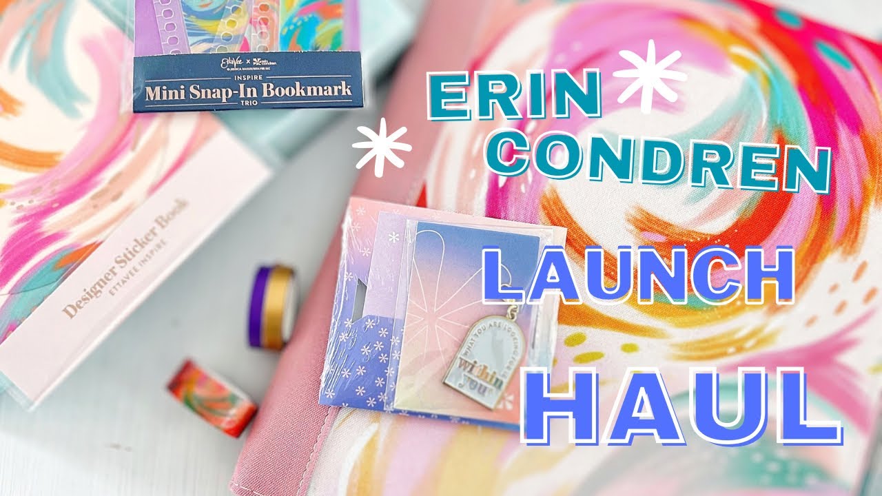 ERIN CONDREN LAUNCH HAUL | INSPIRE 7X9 ZIP FOLIO | CANVAS LIFEPLANNER | INSPIRE PLANNER ACCESSORIES