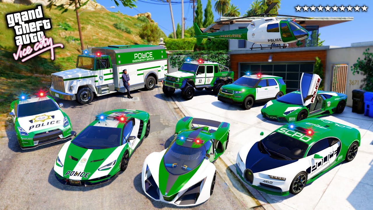 GTA 5 -  Stealing Vice City Police Supercar's with Franklin! in GTA V