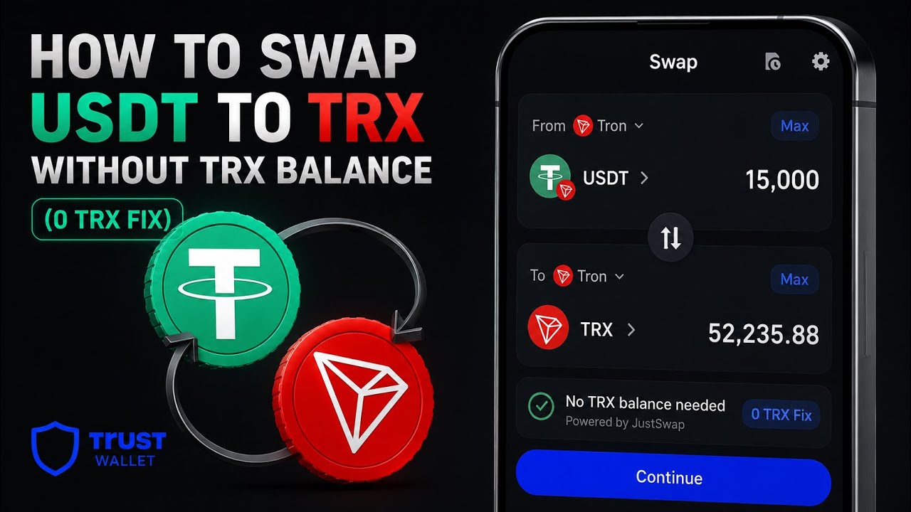How to Swap USDT to TRX Without TRX Balance (0 TRX Fix) &mdash; Trust Wallet