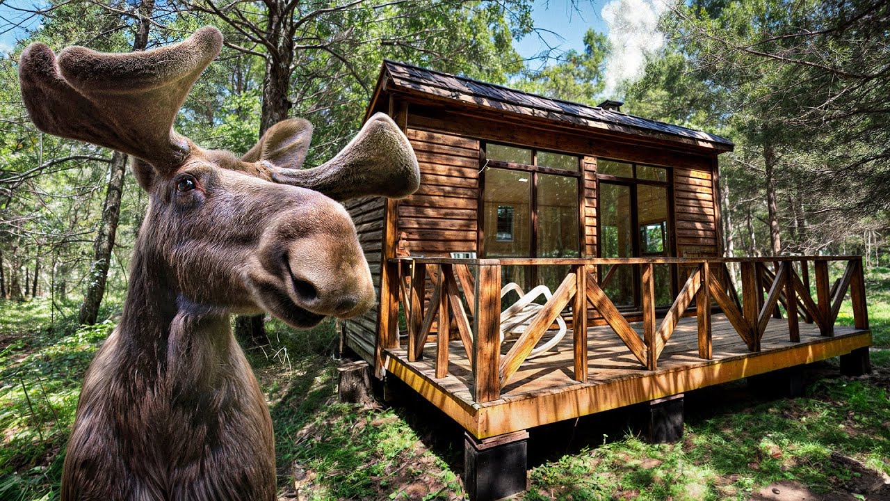 I've been Living in a CABIN with Wild Animals for 3 Days