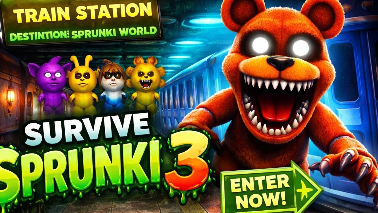 Survive Sprunki 3 taking the train station destination sprunki world ! 