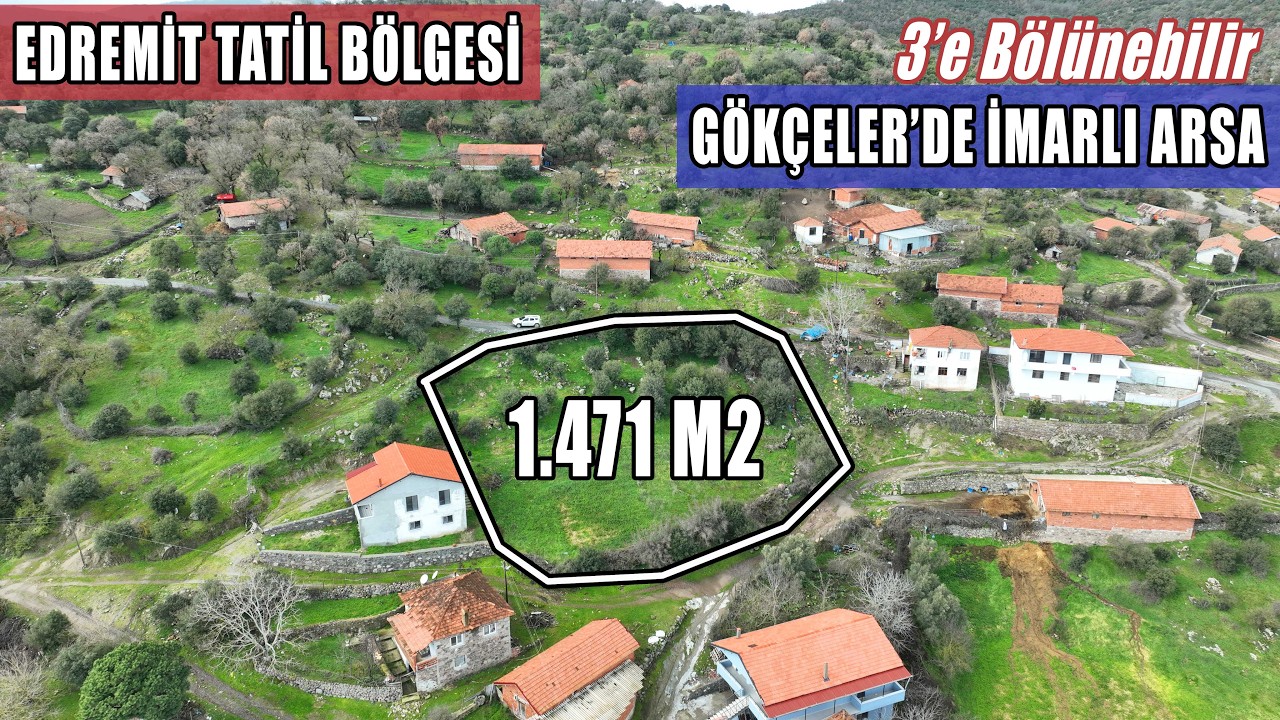 FİYAT: 1.750.000  Edremit Tatil Bölgesine Yakın 1.471 m2 Bölünen İmarlı Arsa