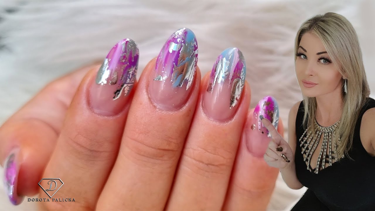 Super Quick abstract nail design. French nail art. Gel rebalance on client. Nail art for beginners.