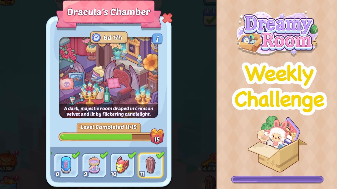 【Dreamy Room】Weekly Challenge Level 11 Dracula&rsquo;s Chamber walkthrough #gameplay #walkthrough #asmr