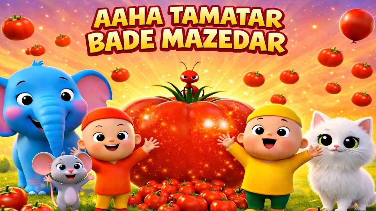 आहा टमाटर बड़े मज़ेदार | Aaha Tamatar Bade Mazedar | Hindi Kids Rhymes