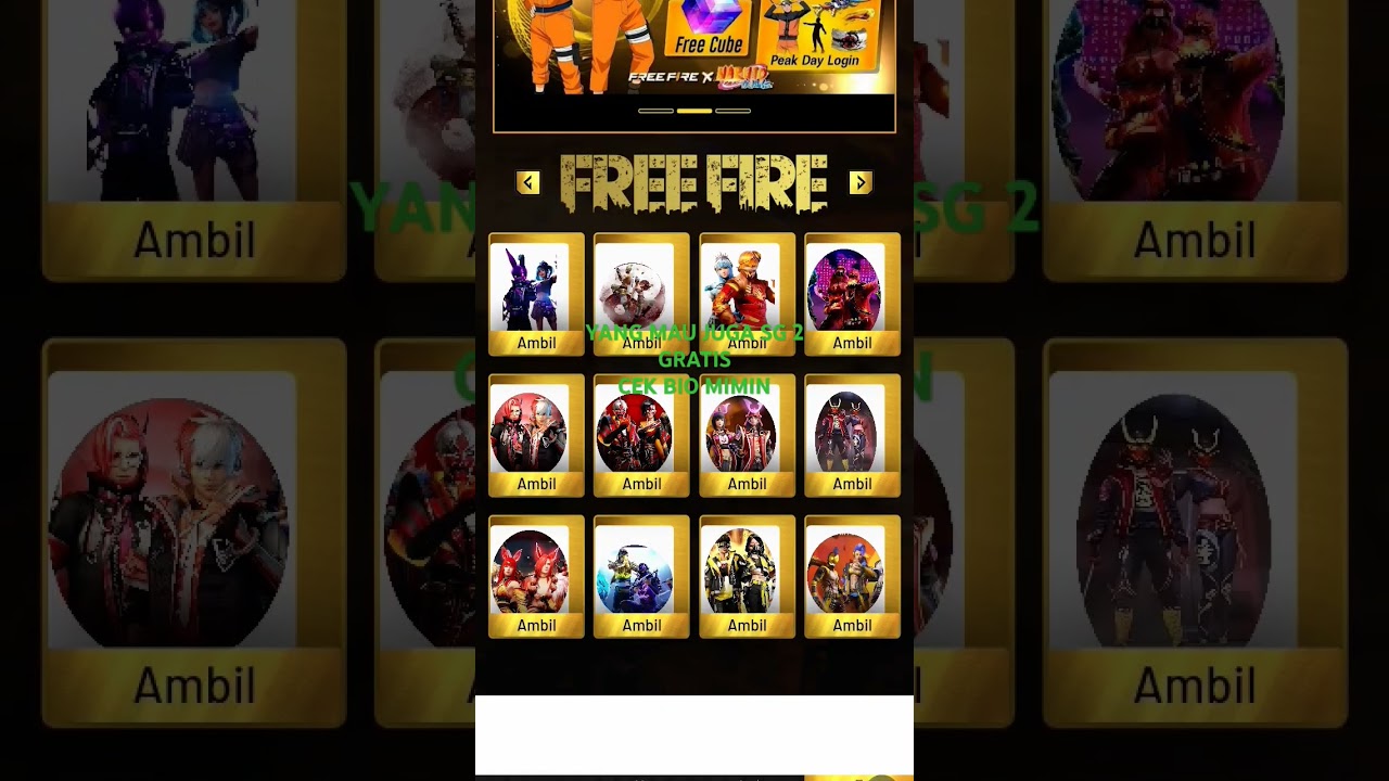 cara dapat kan skin sg secara gratis 🥳 #freefire #masukberanda #gamesfreefire
