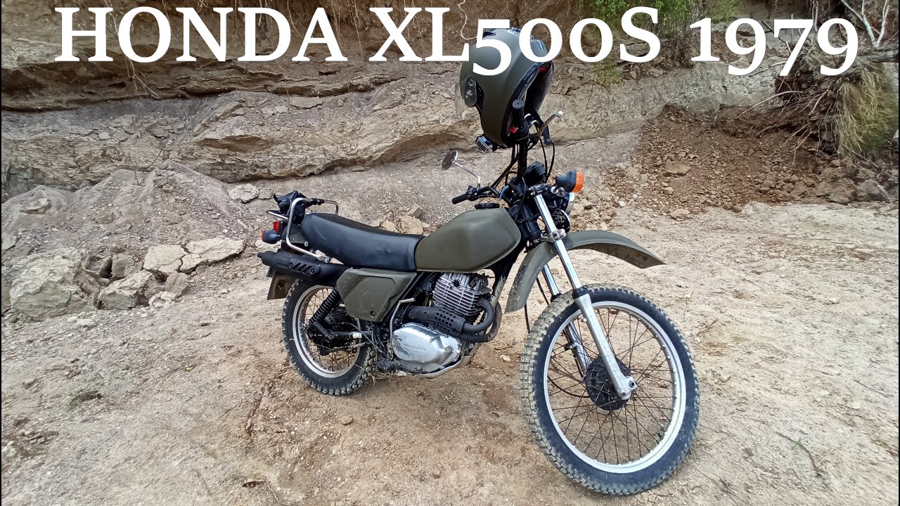 HONDA XL 500 S 1979 original sound,cold engine start,color army khaki green