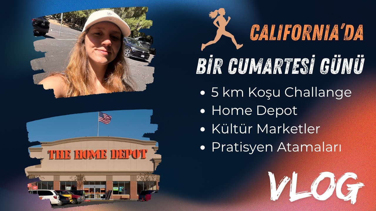 California'da Bir Cumartesi Vlogu | Koşu, Alışveriş ve Şeftali #5kmchallange #runwithme