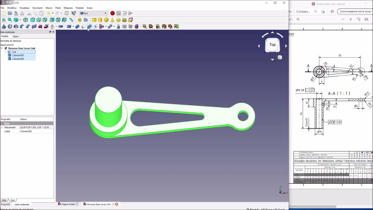 16 Esercizio Tutorial Freecad 0.18/0.19. Sketcher Gear Link!!