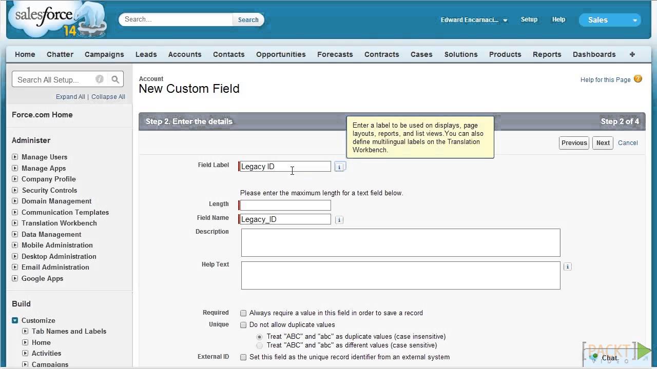 Salesforce CRM Tutorial: Creating Custom Fields | packtpub.com