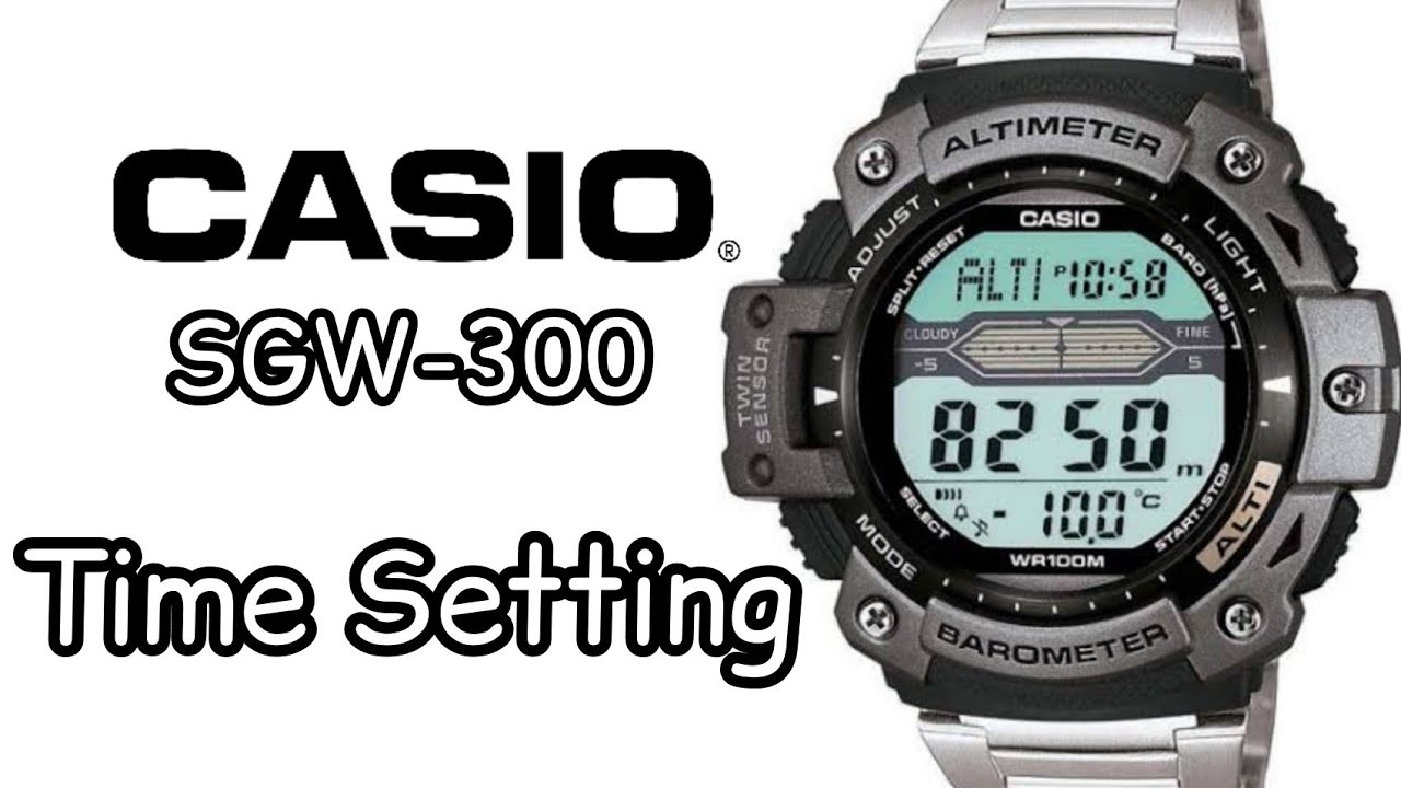 Casio SGW-300 Digital Watch Time Adjust