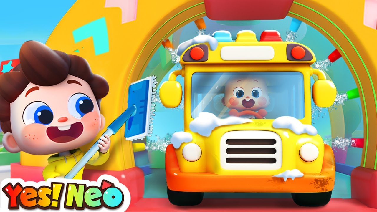 Car Wash Song | Wheels On The Bus | Animal Version | Nursery Rhymes & Kids Songs | Yes! Neo