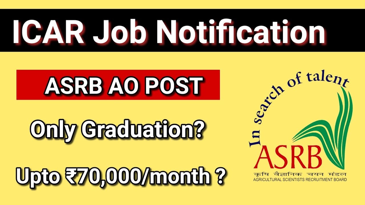 ASRB job Notification 🔥 Only graduation?